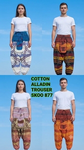 Pantalones Aladdin de Algodón 100% Transpirables para Mujer, Cómodos y a la Moda, Estilo Boho Harem con Diseño de Parches, Cintura Elástica, para Yoga de Invierno - Product Image 3