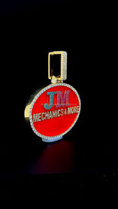 Pendentif lettre personnalisée de haute qualité bijoux glacés émail rouge plaqué or couleur personnalisée Moissanite diamant grand pendentif ovale - Product Image 5