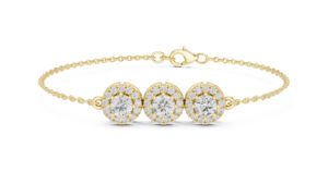 Bracelet de mariage en or jaune 14 carats pour femmes |   Diamant cultivé en laboratoire plaqué or, nouveau diamant cultivé - Product Image 1