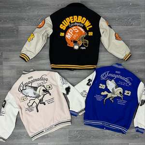 Chaqueta Varsity Reversible Personalizada de Primera Calidad, Resistente al Viento, Unisex, con Bordado Chenille y Exterior de Seda, Venta al Por Mayor - Product Image 3