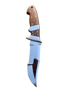 Outil utilitaire d'extérieur à double tranchant en acier inoxydable fait main avec manche en bois à motifs mosaïques - Product Image 5