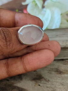 Bague en quartz rose faite à la main en argent sterling 925 Boho Statement Jewelry Cadeau romantique pour femme - Product Image 3
