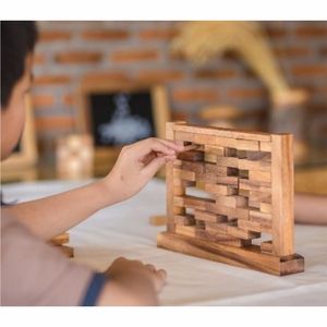 Jeu de Tour de Blocs en Bois Premium avec Étui – Grandes Briques Empilables pour Intérieur et Extérieur – Jeu de Société Stimulant - Product Image 2