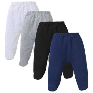 Custom Baby Cotton Sweatpants Footed Toddler Pants Elastic Waist Infant Joggers Unisex Fleece Winter <b>Trousers</b> OEM - Product Image 1