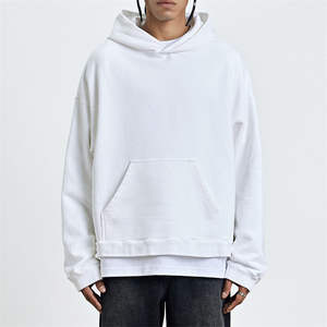 Hoodie court pour homme, logo personnalisé, streetwear, qualité luxe, pull-over uni, coupe ample, hoodies courts pour homme - Product Image 6