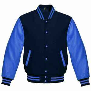 Men's Pure <b>Leather</b> <b>Long</b> Sleeve Varsity <b>Jacket</b> for Winter Season in High Quality Outdoor Custom Made Logo Letterman <b>Jackets</b> - Product Image 4