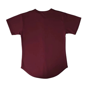 เสื้อเบสบอลชาย สีแดงเลือดหมู แขนสั้น ติดกระดุม สีพื้น ผ้าโพลีเอสเตอร์ ระบายความชื้น ทรงปกติ สำหรับผู้ใหญ่ ทุกฤดูกาล - Product Image 6