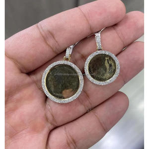 Luxury Personalized <b>Memorial</b> Pendant <b>Necklace</b> With Custom Photo Insert and Lab Grown Diamond Look Finish - Product Image 1