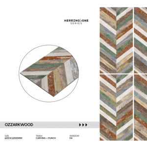 Azulejo de Porcelana Arquitectónico con Relieve, 600x1200mm, 60x120cm, 24x48, Superficie Cerámica Texturizada, Premium, Duradero, para Pisos y Paredes - Product Image 1