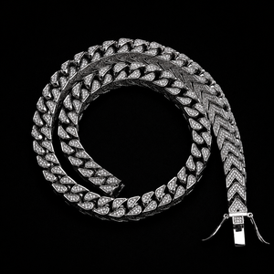 Customized 925 Silver Cuban Link Chain <b>Necklace</b> With Moissanite Micro Pave Setting Hip Hop Style Full Iced Round Diamond Chain - Product Image 5