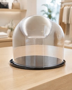 Cúpula de exhibición acrílica moderna personalizada, lavable, independiente, de cúpula alta, transparente, a prueba de polvo, con base brillante - Product Image 1