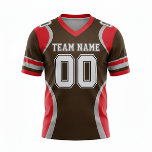 Camiseta de Práctica de Fútbol Americano Personalizada para Adultos, Manga Corta, Transpirable, Opción de Talla Grande, Cuello en V, 100% Poliéster - Product Image 2