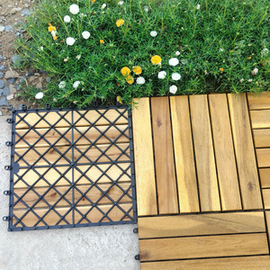 Carreaux de terrasse en bois d'acacia 300*300mm techniques lisses pour intérieur et extérieur maison jardin et terrasse décor pour arrière-cour avant - Product Image 4