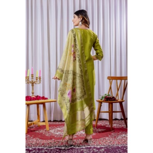 Conjunto Elegante de Kurti Recto, Pantalón y Dupatta para Mujer - Product Image 3