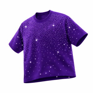 Camiseta Morada con Pedrería para Hombre, 100% Algodón, Estilo Casual Urbano, Oversize, Verano, Diseño Gráfico, Hip Hop - Product Image 2