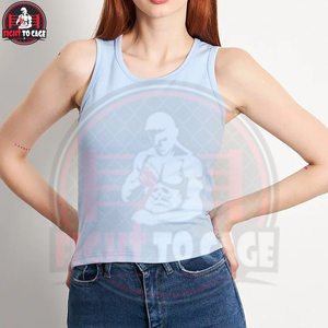 Débardeur décontracté pour femme bleu clair en tissu tissé respirant et doux, avec logo personnalisé positionné à l'avant, nouveau style, prix de gros - Product Image 4