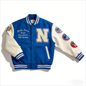 Chaqueta Varsity para Hombre, Chaqueta de Béisbol de Lana con Letras Bordadas, Chaqueta Bomber Universitaria Personalizada, Ropa Urbana - Product Image 1