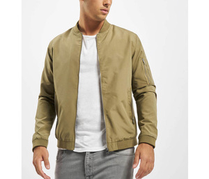 Men's Olive Green Bomber <b>Jacket</b> <b>With</b> <b>Zipper</b> Closure And <b>Pocket</b> Details Casual Autumn Wear Windproof Polyester Shell - Product Image 4