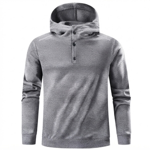 Men's <b>Navy</b> Hooded <b>Sweatshirt</b> Regular Fit Hooded Casual Knitted Polyester/Cotton Breathable Eco-Friendly Winter Wear - Product Image 5