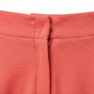 Jupe courte trapèze pour femme, couleur unie, taille élastique, confortable, en polyester tissé, toutes saisons, style décontracté - Product Image 4