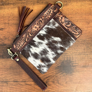 2024 femmes usiné à la main en cuir de vachette petit sac à bandoulière à la mode de haute qualité en cuir véritable Floral bracelet sacs à main - Product Image 2