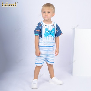 ชุดเสื้อผ้าเด็กผู้ชายลายสัตว์ ผ้าฝ้าย 100% ได้รับการรับรอง OEKO-TEX สำหรับฤดูร้อน รับผลิตแบบ ODM OEM ขายส่ง ผลิตในเวียดนาม-DR4182 - Product Image 2