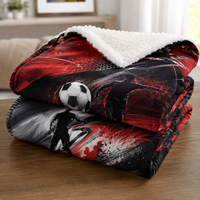 Couverture en flanelle sherpa à double couche personnalisée avec impression de club