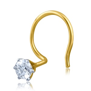 GLEAMORA ENTERPRISE Flower Shape Brilliant Cut Lab Grown Diamond <b>Nose</b> Pin 18K Yellow <b>Gold</b> Plated Luxury <b>Stud</b> Women's Everyday - Product Image 2