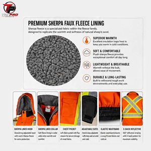 Chaqueta de Seguridad Reflectante de Alta Visibilidad TRI PRO, con Capucha, Impermeable, Ropa de Trabajo, Chaleco Abrigado de Invierno, Logotipo Personalizado - Product Image 2