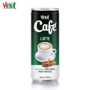 Latte Coffee Aluminum Can 250ml NFC <b>Beverage</b> For Wholesale VINUT Private Label Drink - Product Image 1