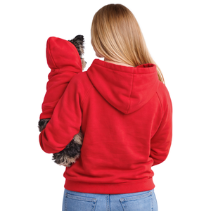 Sudadera con Capucha para Perros y Dueños, Conjunto a Juego, Sudadera Cómoda y Elegante para Mascotas y Humanos, Color Rojo Carmesí - Product Image 2