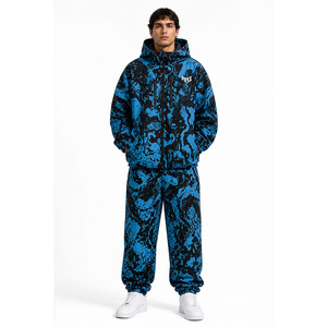 Y2K Custom Printed Men Hooded Windbreaker Tracksuit Set Full Zip Streetwear Jogger Suit OEM Private Label Nylon Jackets Hoodies - Product Image 5