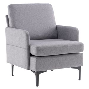 Sillón Individual Gris Claro Cómodo para Dormitorio, Sala de Estar o Habitación de Invitados - Product Image 3