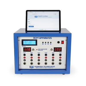 เครื่องทดสอบการซึมผ่านของคลอไรด์ในคอนกรีตแบบรวดเร็ว (RCPT) สำหรับการตรวจสอบการซึมผ่านของคลอไรด์และการกัดกร่อนในคอนกรีตตามมาตรฐาน ASTM C1202 - Product Image 1