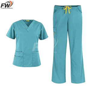 Tenues médicales personnalisées pour femmes, légères, couleur unie, nouveau design, ensembles de blouses médicales - Product Image 4