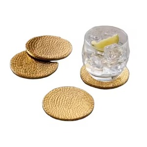 Premium Gold Metal <b>Coaster</b> <b>Set</b> for Beverage Cup Protection Modern Dining Table and Coffee Table Decoration - Product Image 3