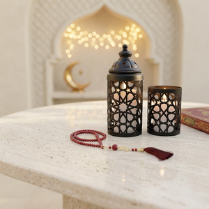 Portavelas de Metal Negro al por Mayor, Mini Linterna Decorativa con Tapa Extraíble para el Hogar en Ramadán - Product Image 1