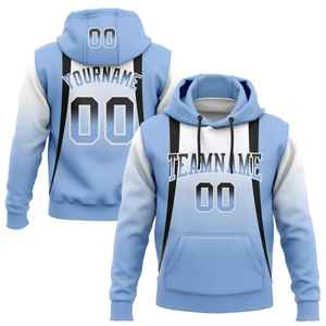 Sweat-shirt personnalisé bleu clair pour homme avec nom et numéro, design par sublimation, respirant, tricoté, décontracté, automne - Product Image 1
