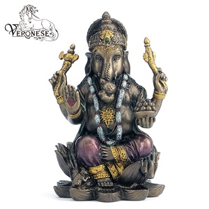 VERONESE DESIGN -<b>SHIVA</b> in PADMASANA LOTUS- HAND-PAINTED LUXURY HOME DECORATION RESIN CRAFTS - Product Image 5