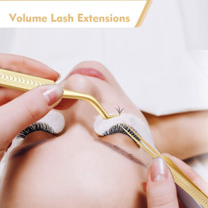 Ensemble professionnel de 5 pinces à épiler en acier inoxydable pour extensions de cils, pinces de précision pour isolation et volume des cils - Product Image 2