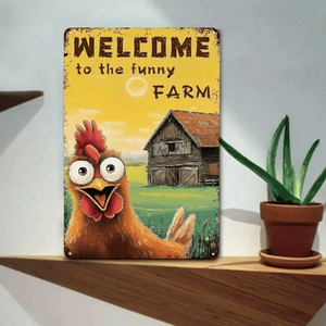 CIFbuy Plaque en aluminium rustique vintage 8x12 pouces, motif poulet de ferme, pour bar, TikTok, service de retrait Temu, catégorie Plaques - Product Image 3