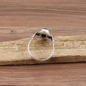 Bague en Onyx Noir Naturel, Argent Sterling 925, Sertissage Délicat, Bijou Minimaliste de Mariage avec Pierre Précieuse Turquoise Taille Brillant - Product Image 4