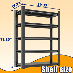 5 Tier Adjustable Heavy Duty Metal Utility <b>Rack</b> Shelf Unit 2000LBS <b>Garage</b> Storage Shelves Adjustable Storage <b>for</b> <b>Garage</b> - Product Image 4