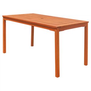 Tavolo da Pranzo Rettangolare Caladesi per 6 Persone, in Legno Costiero con Finitura Marrone Rossastro per Uso Esterno - Product Image 6