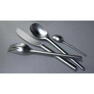Nouvelle poignée faite à la main cuillères à dîner en acier inoxydable plaqué argent design moderne ensemble de couverts au look royal pour restaurant - Product Image 3