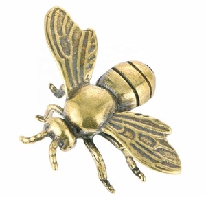 รูปปั้นผึ้งทองเหลืองแบบชนบทรูปปั้นผึ้งสีทองทันสมัยของตกแต่งผนังศิลปะสำหรับเป็นของขวัญในสำนักงานหรือที่บ้าน - Product Image 1