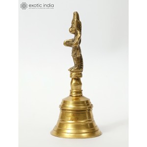 Faits à la main de 5 pouces Lord Hanuman en laiton Ghanti Bell élégant décor à la maison et article cadeau pour Diwali fabriqué en Inde pour les temples - Product Image 4