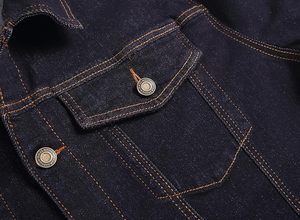 Chaqueta vaquera vintage elástica para hombre, 100% algodón, informal, de un solo botón, transpirable, estilo urbano, para invierno, color liso, OEM - Product Image 5
