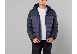 Outdoor <b>Men</b> Clothing Streetwear North Puffer <b>Jacket</b> <b>Thick</b> <b>Fleece</b> Lining Color Block Pattern Hiking ODM Winter Warm Bubble Coat - Product Image 5