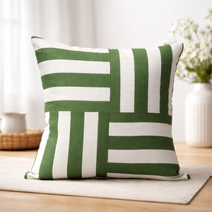 <b>Beige</b> Linen Cushion Cover with Pintuck Pleated Panel and Fringe Decorative <b>Throw</b> Pillow Case <b>for</b> <b>Sofa</b> Couch Decor - Product Image 2